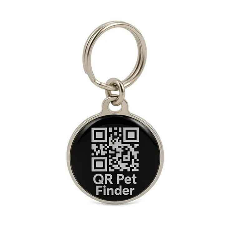 Chapitas mascotas con sistema QR Black